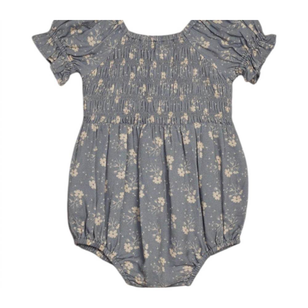 NORALEE baby's cosette romper in blue ditsy